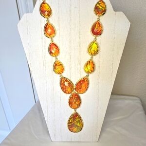 Amrita Singh Lava Red Teardrop Pendant Necklace